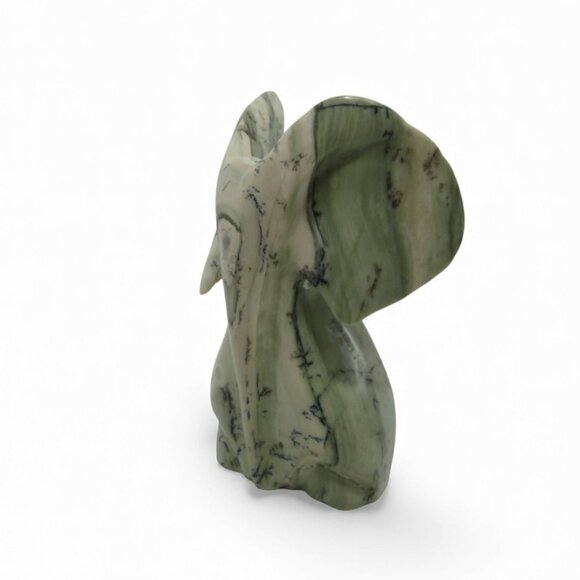 Hand Carve Butter Jade Stone Elephant Sculpture from South Africa 4.7" - Picture 6 of 10